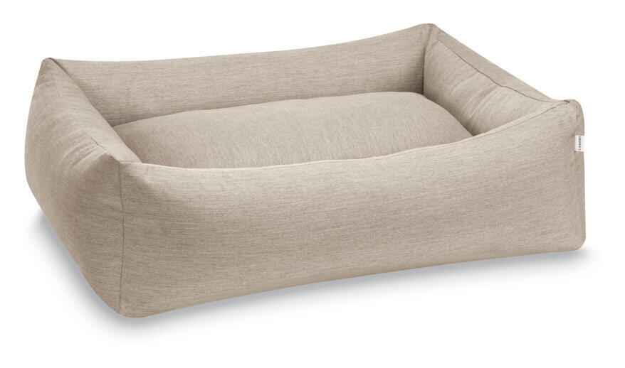 Beige CLASSIC Hundebett SMOOTH mit erhöhten Rändern für optimalen Komfort und kuschelige Liegefläche.