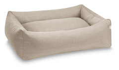 Beiges Hundebett mit erhöhten Rändern, rechteckig, weich, aus stoffartigem Material - Hundebett CLASSIC SMOOTH.