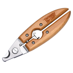 Bonsaischneider mit ergonomischem Bambusgriff und verchromter Klinge von Doshy Burton. Ideal für präzises Schneiden.