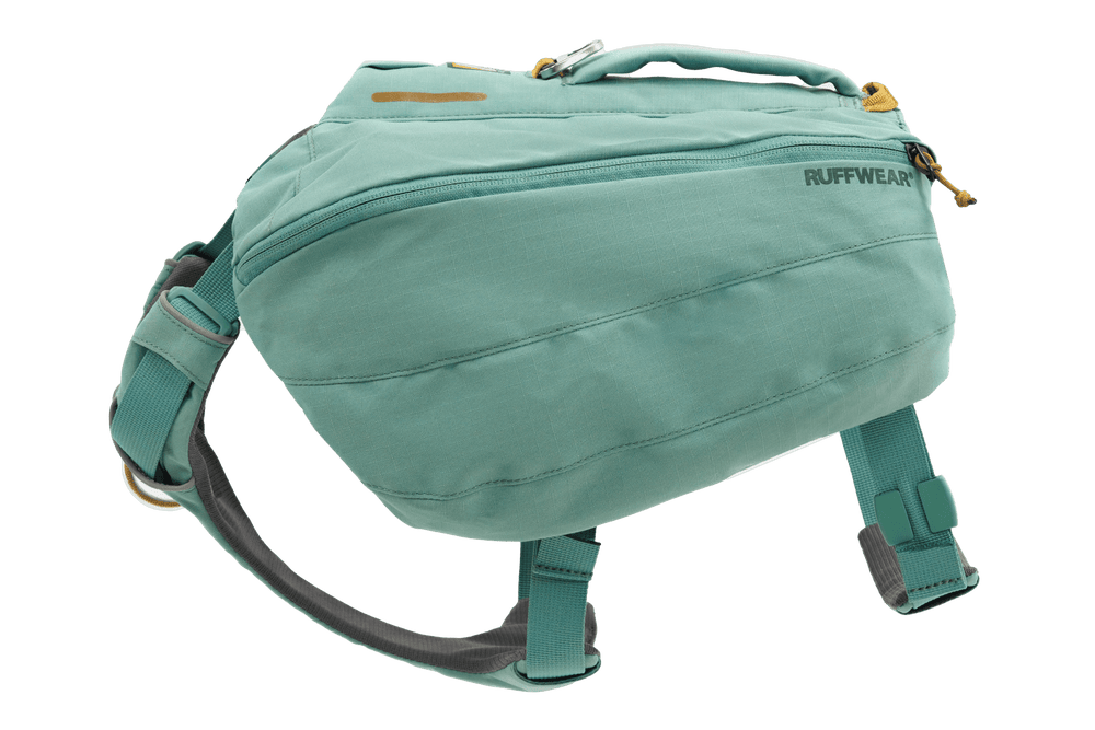 Mintgrüner Front Range® Tagesrucksack von Ruffwear mit stabiler Konstruktion und verstellbaren Gurten für optimalen Tragekomfort.