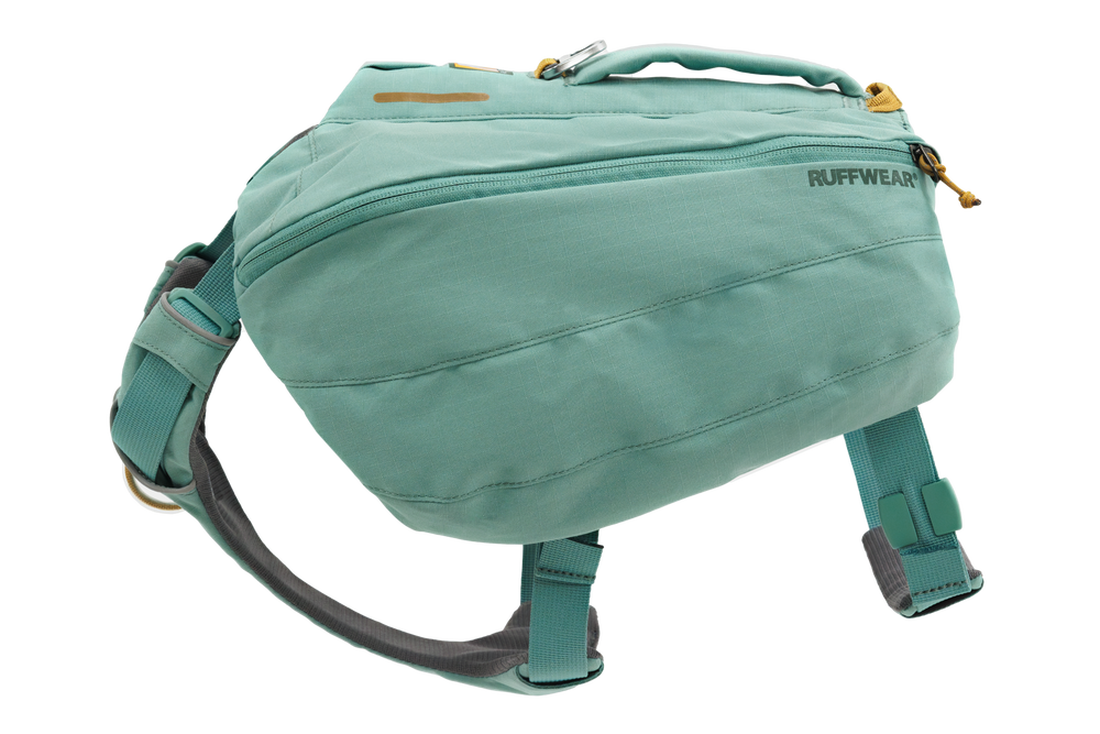 Mintgrüner Front Range® Tagesrucksack von Ruffwear mit stabiler Konstruktion und verstellbaren Gurten für optimalen Tragekomfort.
