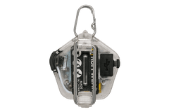 "Transparente Beacon™ Hunde-Sicherheitslicht mit Karabiner für sichere Spaziergänge in der Dunkelheit."