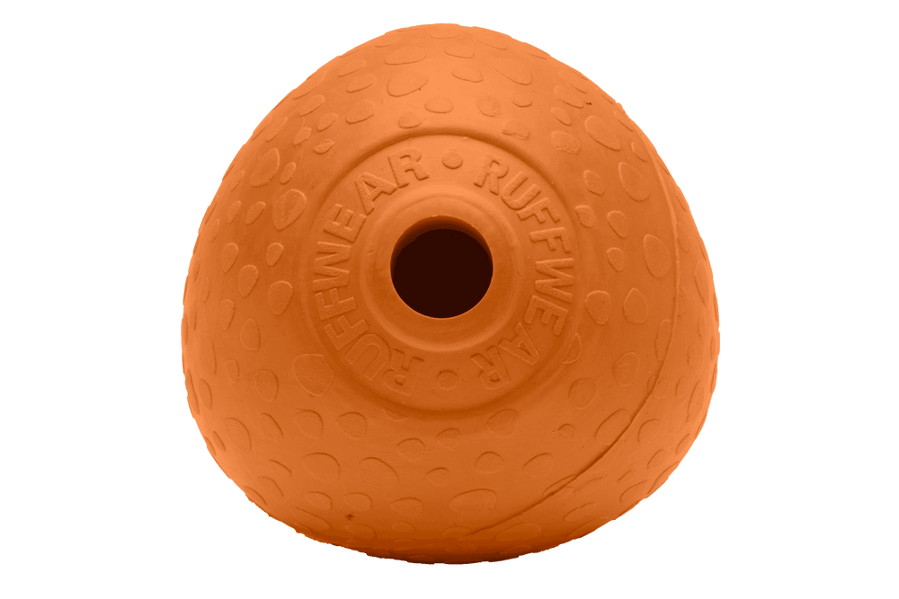 Orange Schnecke: Huckama™ Gummi-Wurfspielzeug für Hunde mit strukturiertem Griff und unregelmäßiger Form.