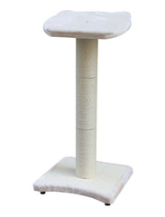 "Katzenkratzbaum mit stabilem Fuß, Sisalsäule und ovaler, weicher Liegefläche für entspanntes Kratzen und Spielen."