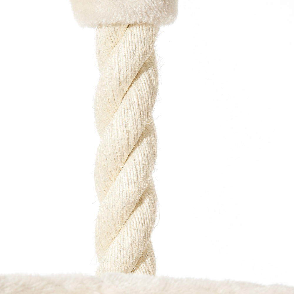 Helles, geflochtenes Seil aus robustem Material für den Kratzbaum VAGO auf weißem Hintergrund.