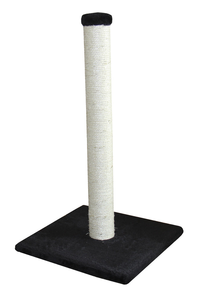 Kratzbaum Classic ANZIO mit schwarzem Sockel, hohem Sisal-Stamm und runder Plattform für Katzen.
