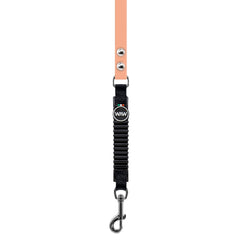 Hundeleine ICON VILLAGE 180 cm, hellbraun und schwarz, elastisch mit Karabiner und Metallknöpfen für optimalen Komfort.