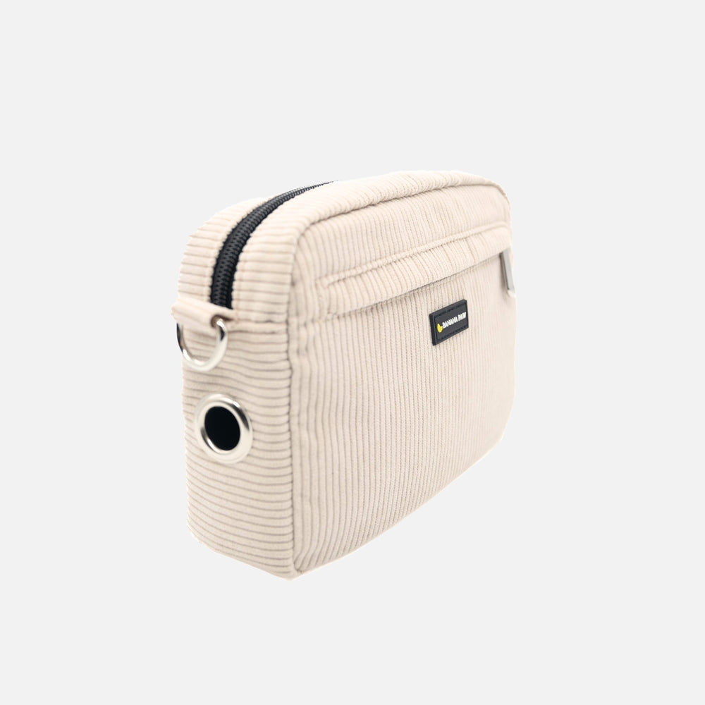 Gassitasche Cord + Leckerlitasche (Creme Deluxe)