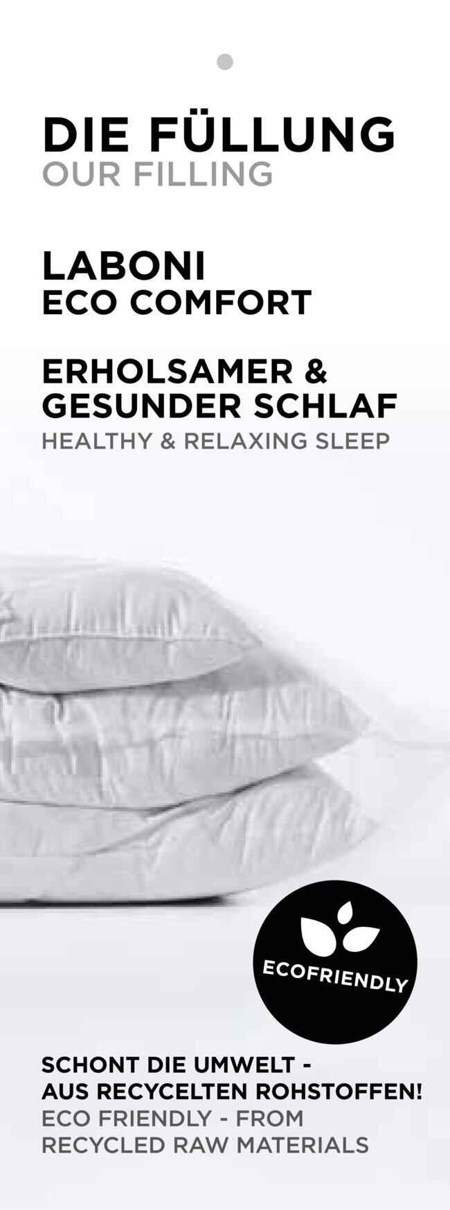 Verpackung des Laboni Produkts "Die Füllung" für ein gesundes, umweltfreundliches Hundebett OXFORD.