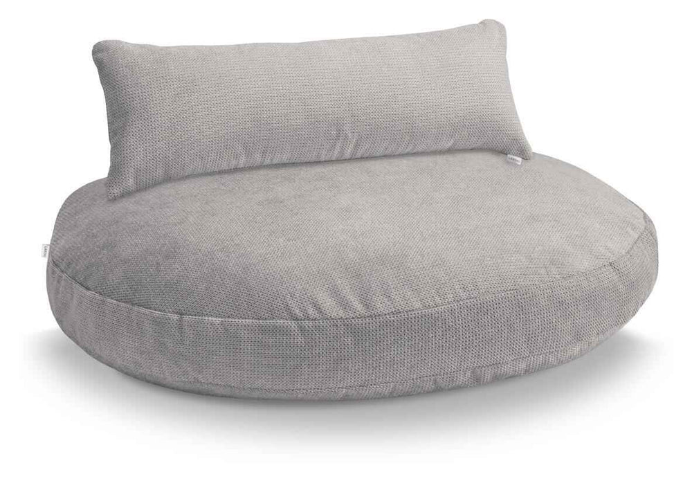 Grauer LUNA LOUNGE Sitzsack mit hoher Rückenlehne, ideal für gemütliche Entspannung im Innenbereich.