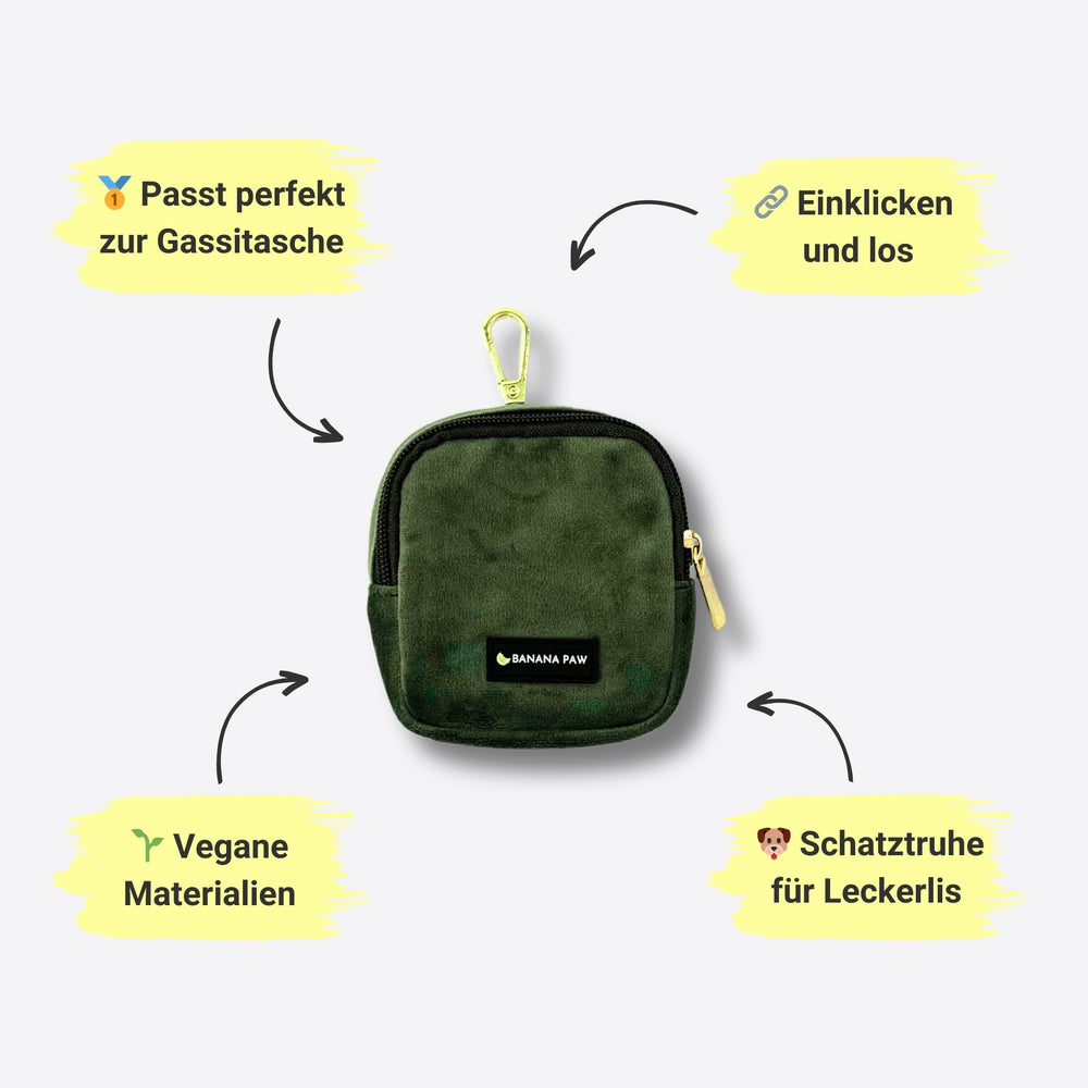 Gassitasche Samt + Leckerlitasche (Forest Glow)
