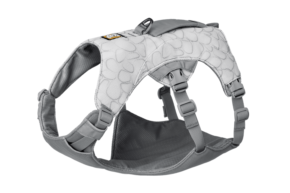 Stylisches Swamp Cooler™ Hundegeschirr in Grau, gepolstert, atmungsaktiv und verstellbar für optimalen Komfort.
