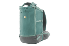 Hitch Hiker™ Hunde-Rucksacktrage in grün-blau mit verstellbaren Gurten und praktischen Fächern für Komfort und Funktionalität.