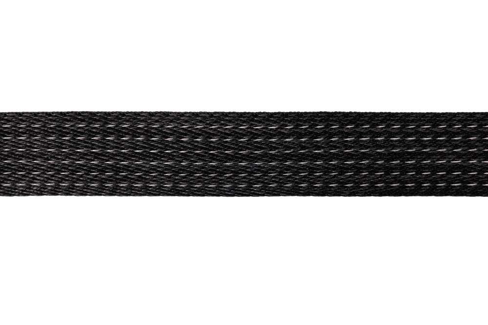 Schwarze, geflochtene Ridgeline™ Hundeleine mit strukturierter, diagonaler Oberfläche.