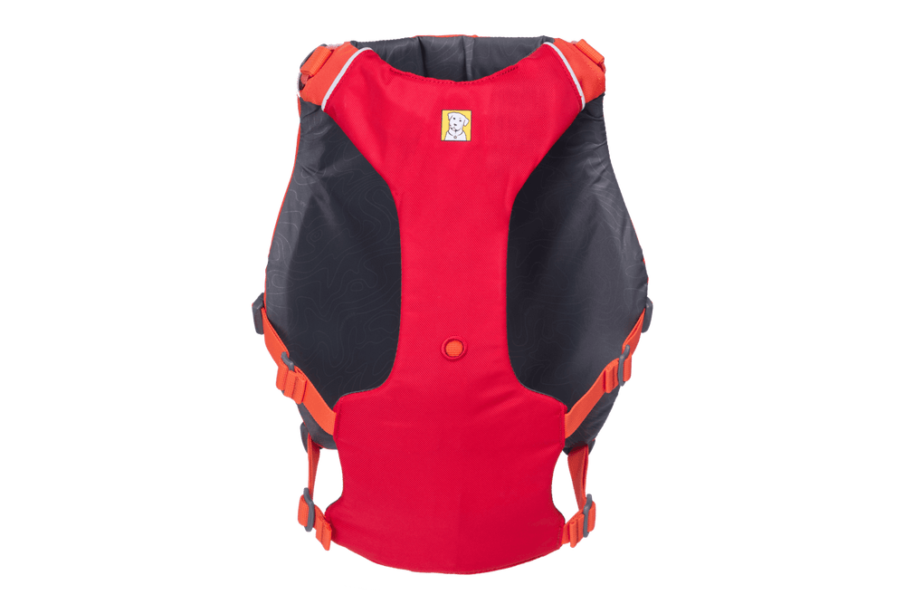 Confluence™ Schwimmweste für Hunde in Rot und Schwarz, ergonomisch gestaltet für Sicherheit und Komfort im Wasser.