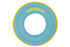 Blaues Hydro Plane™ Frisbee Wurfspielzeug mit gelbem Rand und "RUFFWEAR"-Schriftzug, strapazierfähig für Hunde.