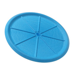 Blauer DOOG Fetch-A-Disc mit radialen Rillen und strukturierter Oberfläche für spielerischen Hundeflug.