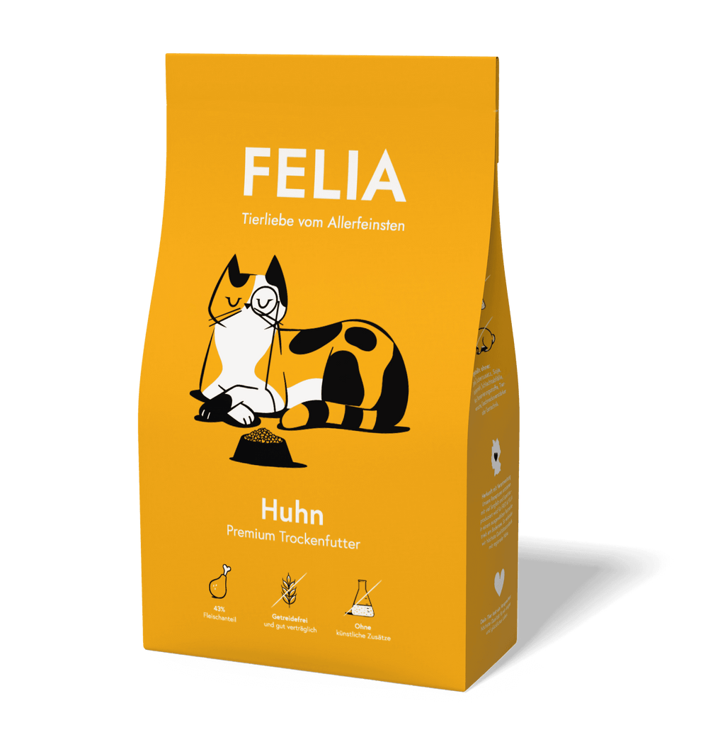 FELIA Premium Trockenfutter Huhn 2er Set für Katzen, getreidefrei, hoher Fleischanteil, gute Verträglichkeit, natürliche Vita