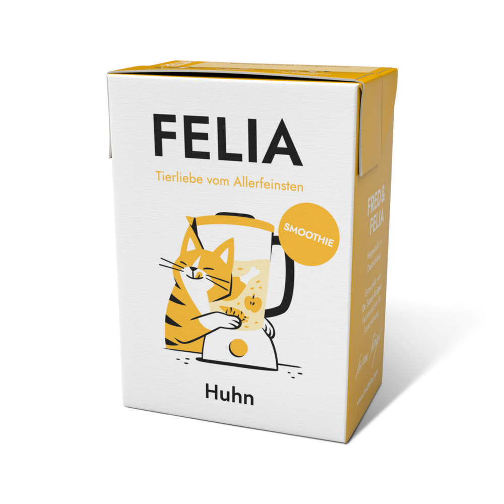 FELIA Smoothie Huhn 2er Set für Katzen, feuchter Snack zur Hydration und als schmackhaftes Topping für Futter.