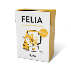 FELIA Smoothie Huhn 2er Set für Katzen, feuchter Snack zur Hydration und als schmackhaftes Topping für Futter.