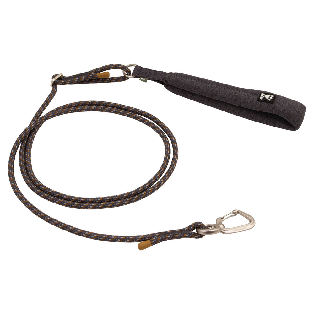 Gepolsterte Hundeleine mit gemustertem Seil und Metallkarabiner, verstellbar, umweltfreundlich, robustes Design für Hunde.