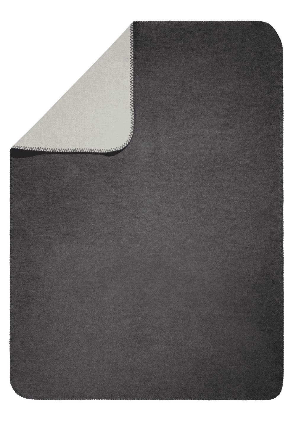 Stilvolle Wendedecke REVERSO in Grau – elegante Kombination aus dunklem und hellgrauem Farbton mit kontrastierender Naht.