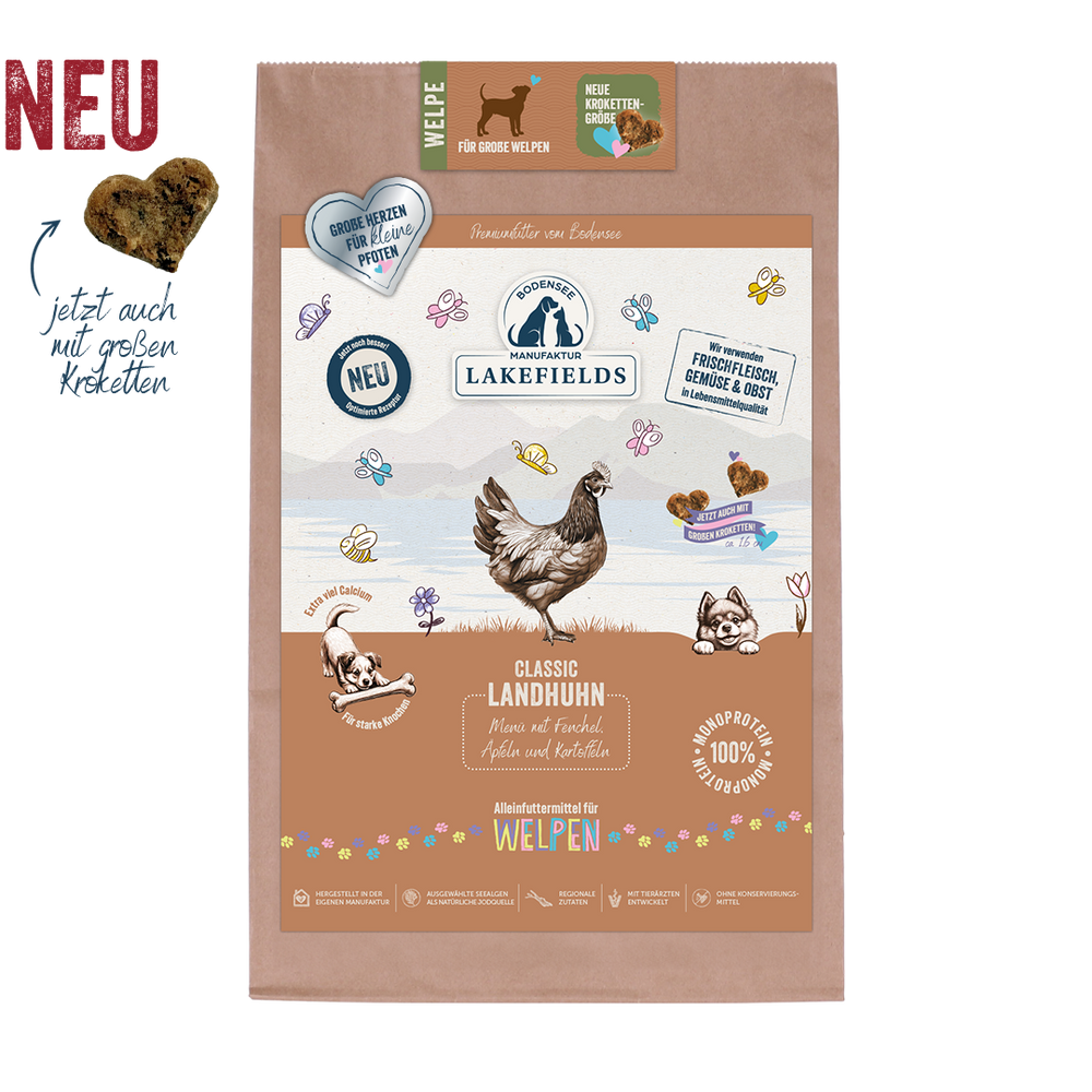 Classic Welpen-Trockenfutter Huhn – große Kroketten – 2,5 kg