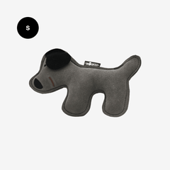 Rindsleder-Hund-Spielzeug in Hundform, robust und weich, ideal zum Kuscheln und Spielen für kleine und große Hunde.