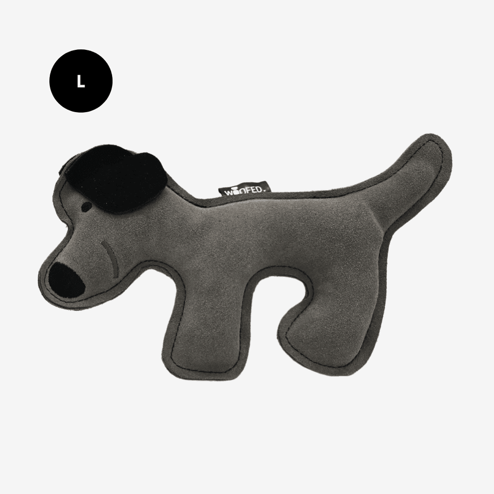 Rindsleder-Hund Spielzeug für Hunde, handgefertigt, weich und robust, ideal zum Kuscheln und Spielen in Hundeform.