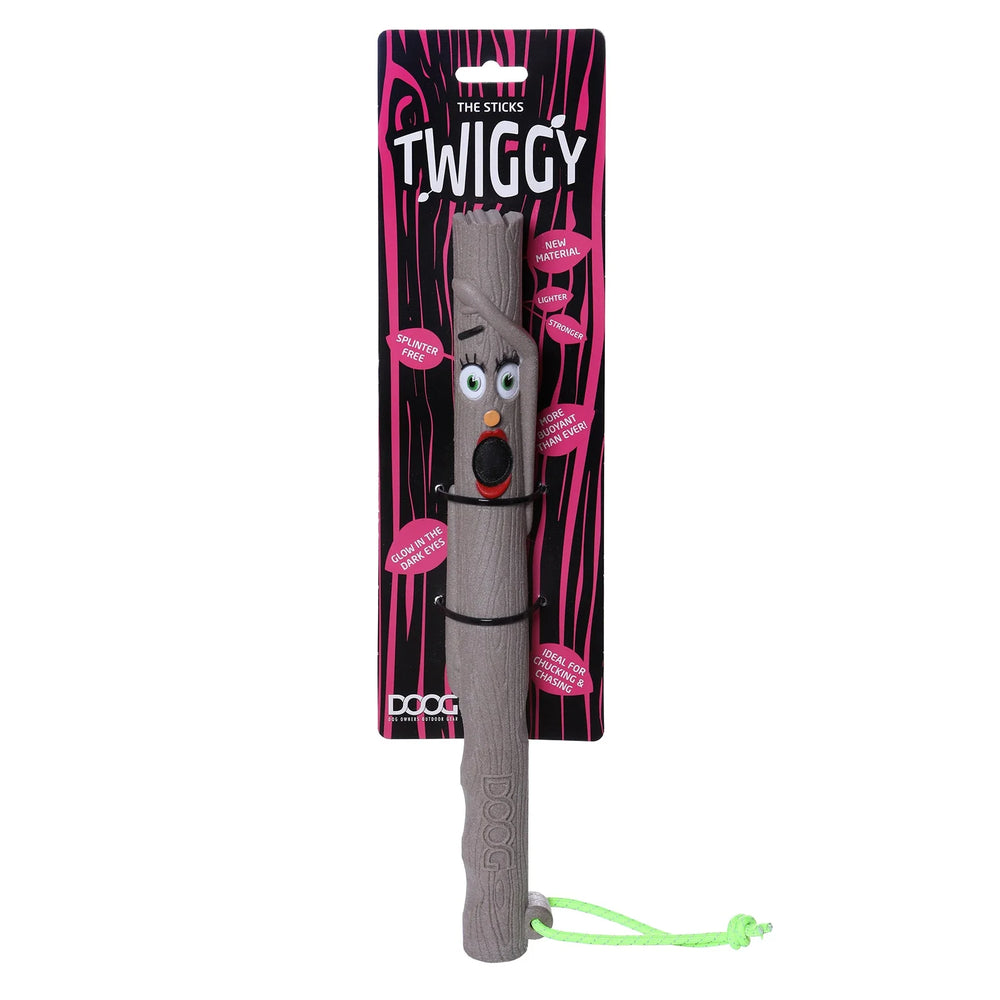 Spielzeug "Twiggy" - ein entzückender Stock mit großem Gesicht und überraschtem Ausdruck, perfekt für Kinder.