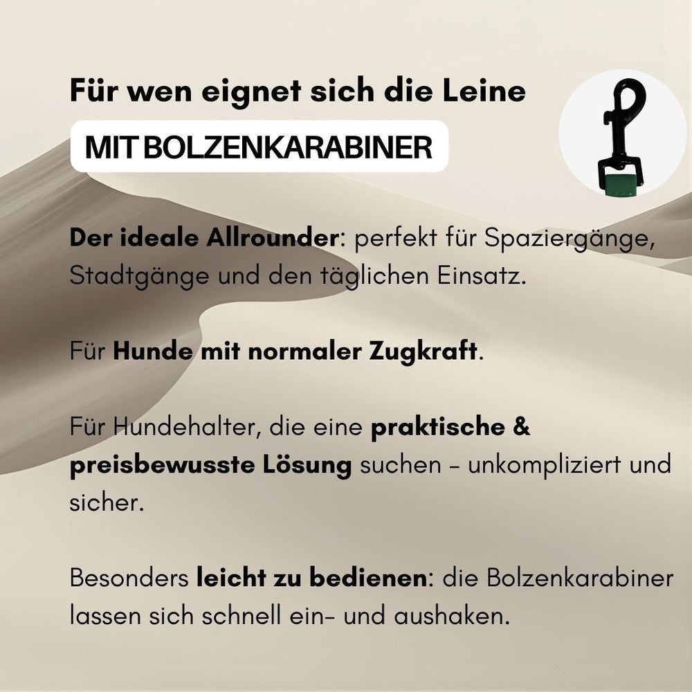 Verstellbare Hundeleine WOOFLEX® Classic mit Bolzenkarabiner, ideal für Spaziergänge und den täglichen Einsatz.