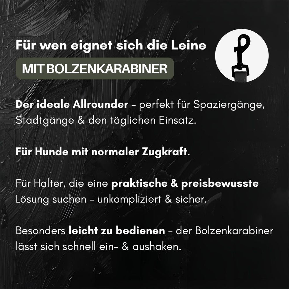 Verstellbare WOOFLEX® Classic Führleine mit Bolzenkarabiner, ideal für Hunde und tägliche Spaziergänge.