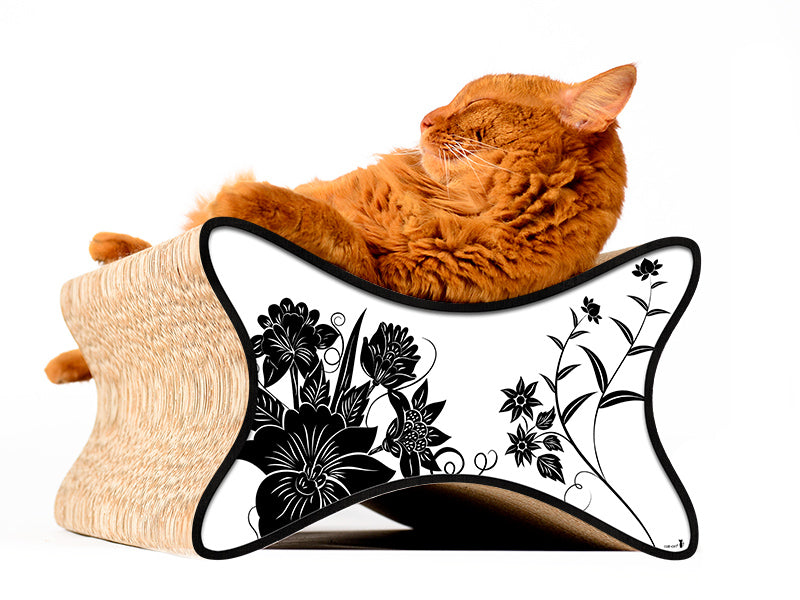 weiß, schwarze Blumen (000c) - Bild 1