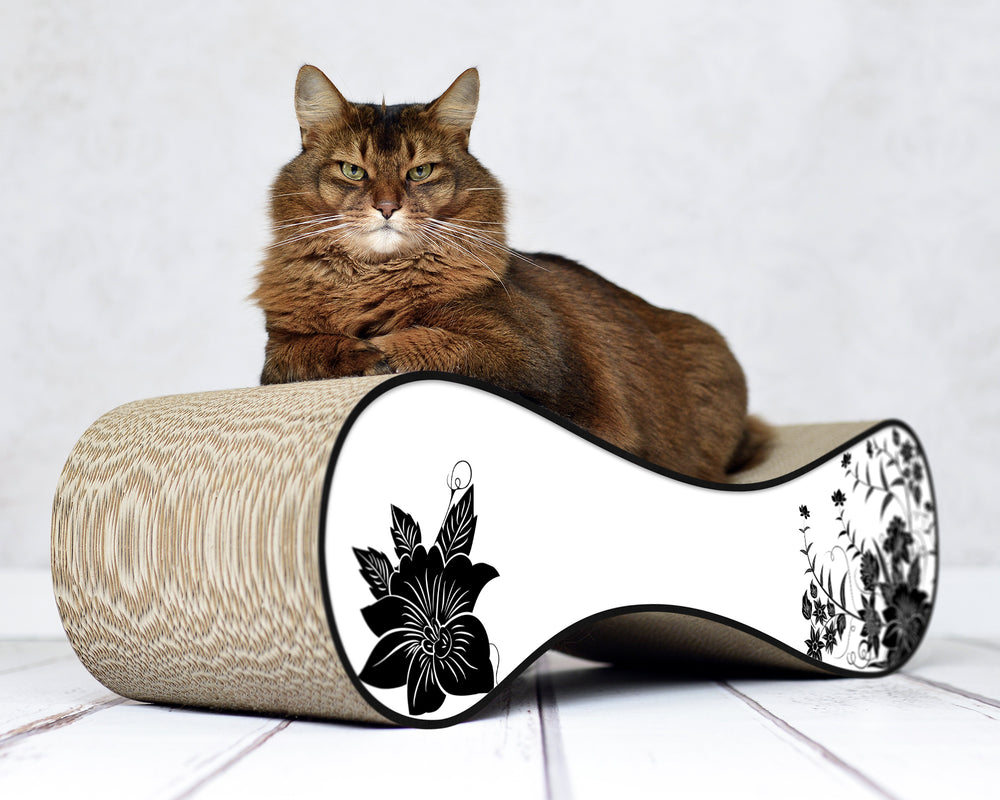 weiß, schwarze Blumen (000c) - Bild 1