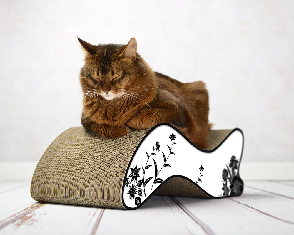 weiß, schwarze Blumen (000c) - Bild 1