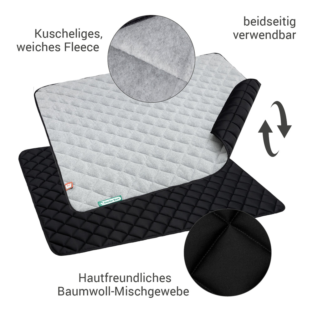 Beidseitig verwendbare Steppdecke aus weichem Fleece und hautfreundlichem Baumwoll-Mischgewebe. Ideal für Komfort und Wärme.