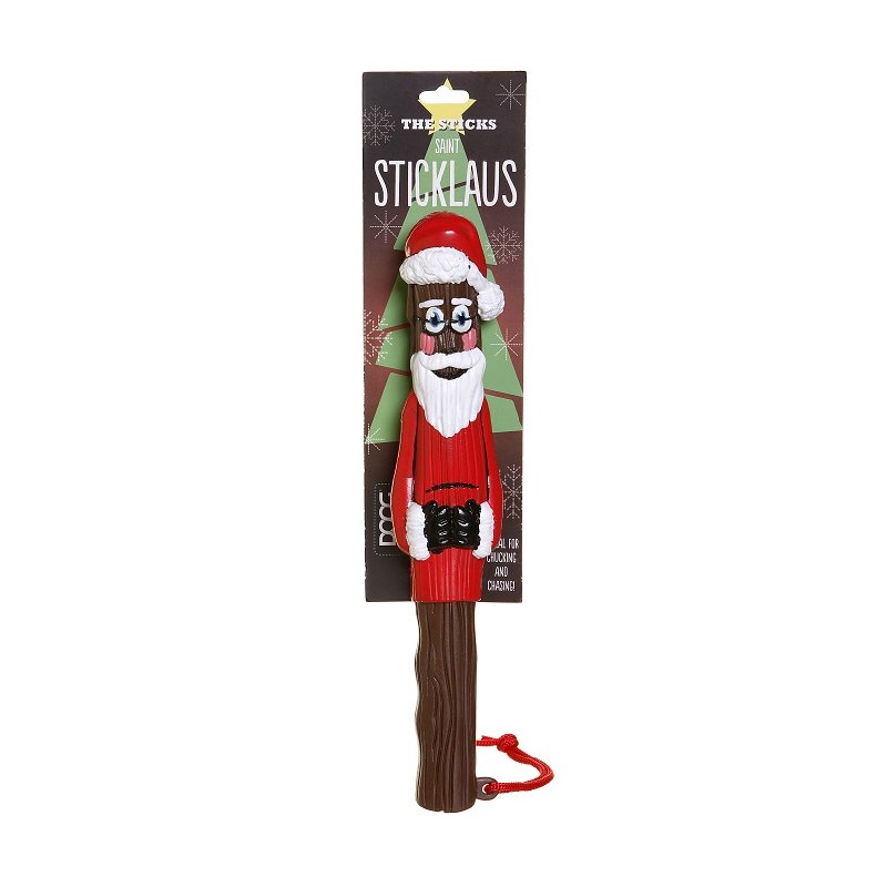 Festlicher Wurst-Stick mit Weihnachtsmann-Charakter in rotem Anzug und weißem Bart für eine fröhliche Weihnachtsatmosphäre.