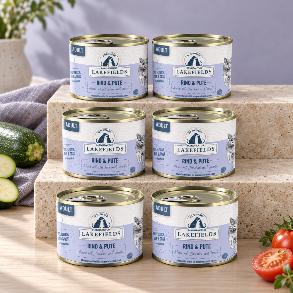 Nassfutter-Menü Rind und Pute (Adult) – 6 × 200 g – Fellino Produktmotiv 2026-10-07