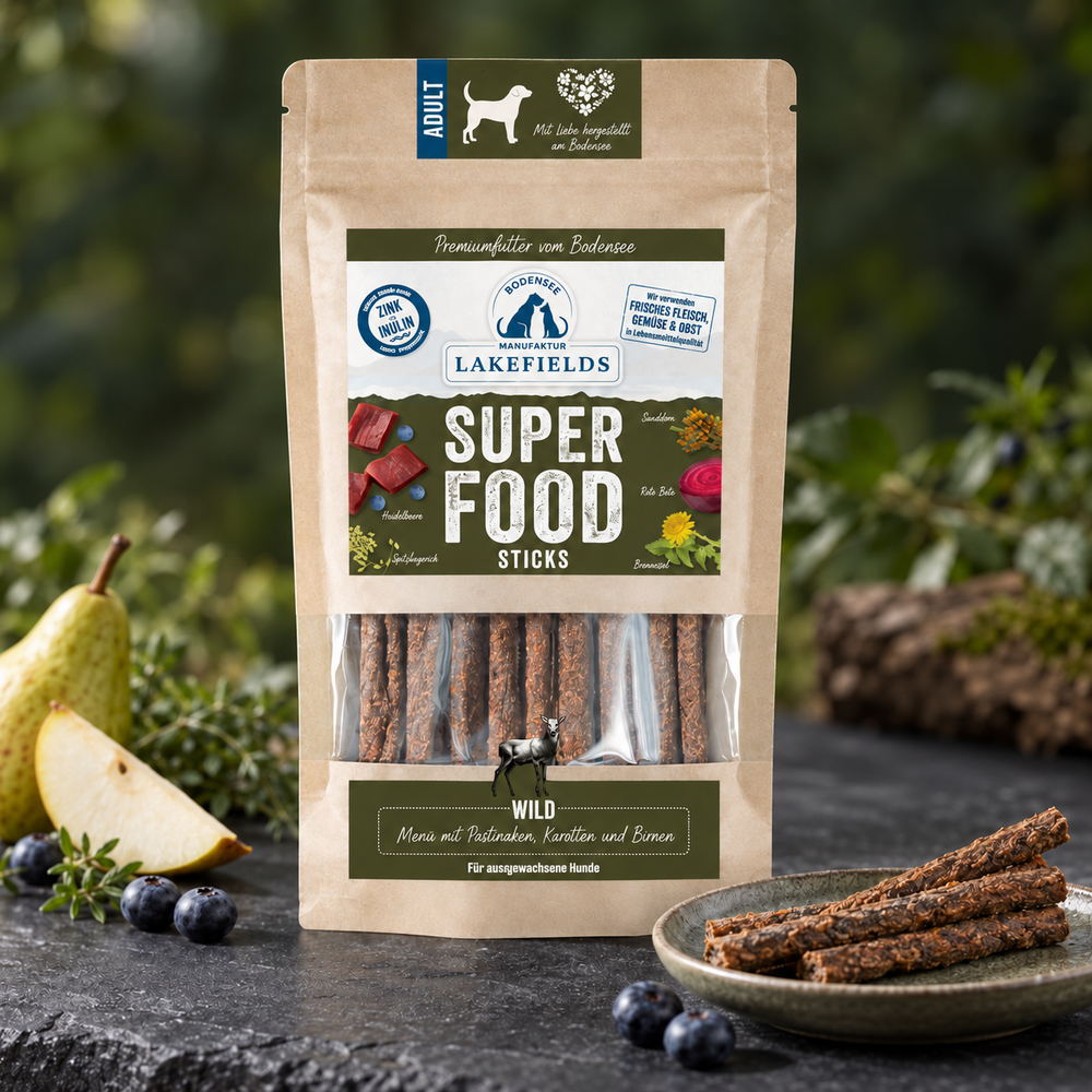 SUPERFOOD STICKS vom Wild (Adult) – 130 g – Fellino Produktmotiv 2026-10