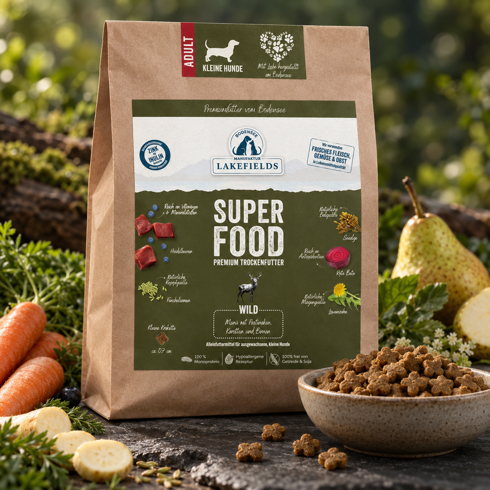 Trockenfutter SUPERFOOD Wild (Adult Mini) – 1 kg – Fellino Produktmotiv 2026-10