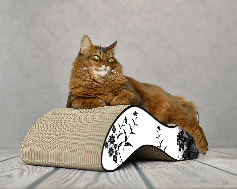 weiß, schwarze Blumen (000c) - Bild 1