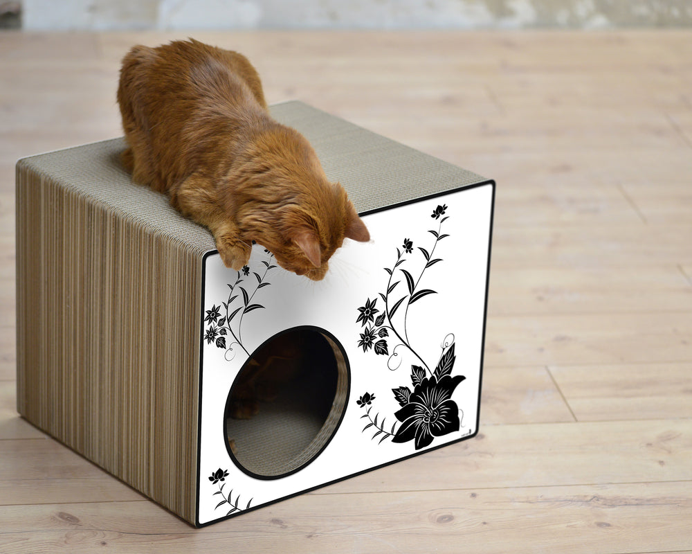 weiß, schwarze Blumen (000c) - Bild 4