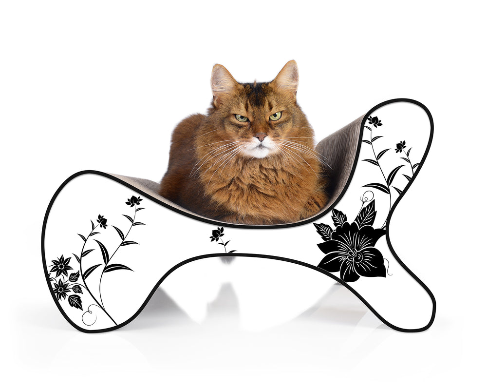 weiß, schwarze Blumen (000c) - Bild 2