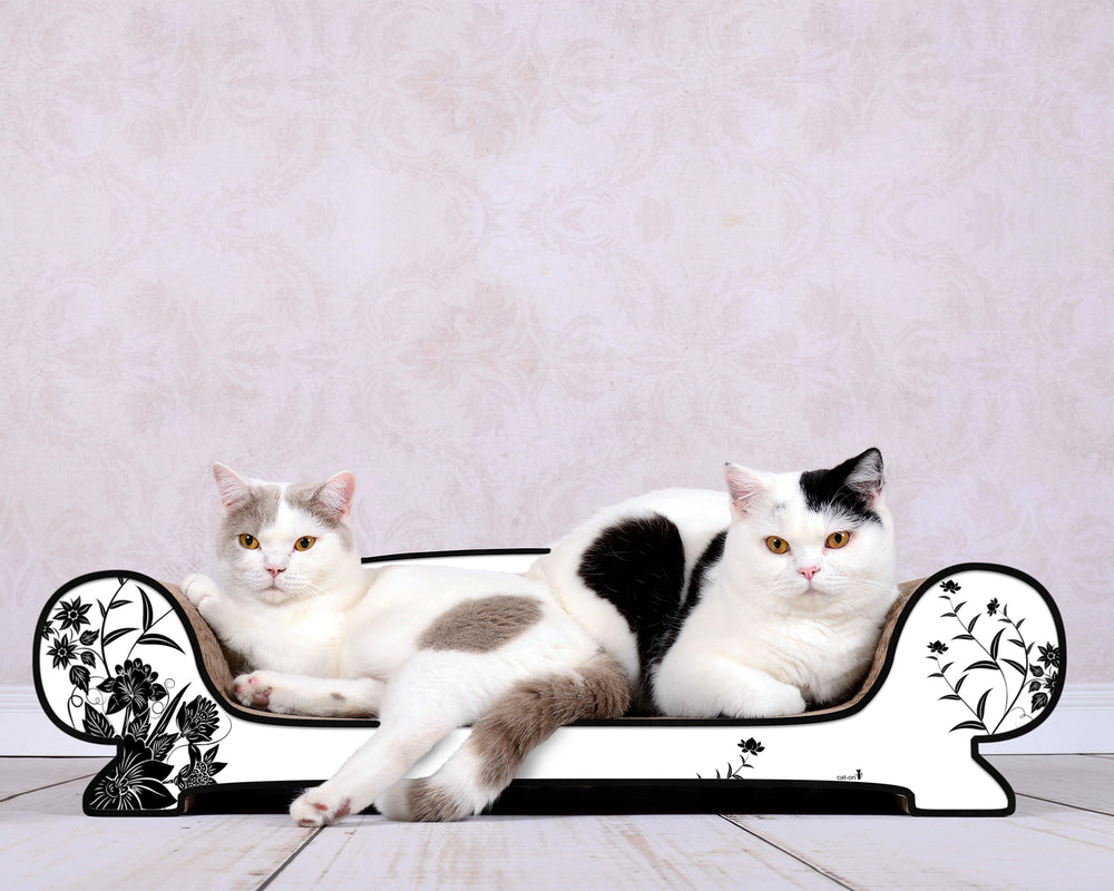 weiß, schwarze Blumen (000c) - Bild 3