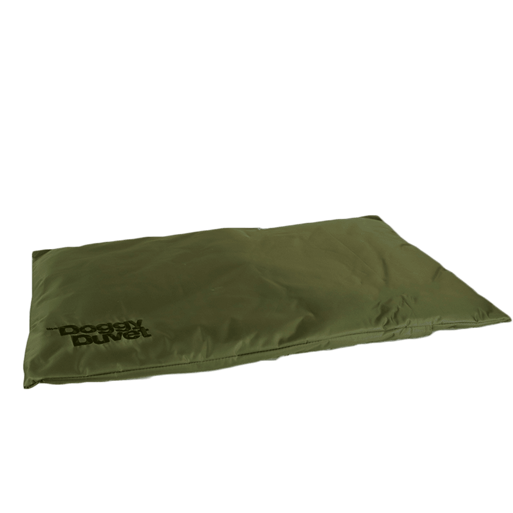 Hundebett in olivgrün mit weicher Oberfläche und schlichtem Design für Komfort und Stil. Ideal für jeden Hund.