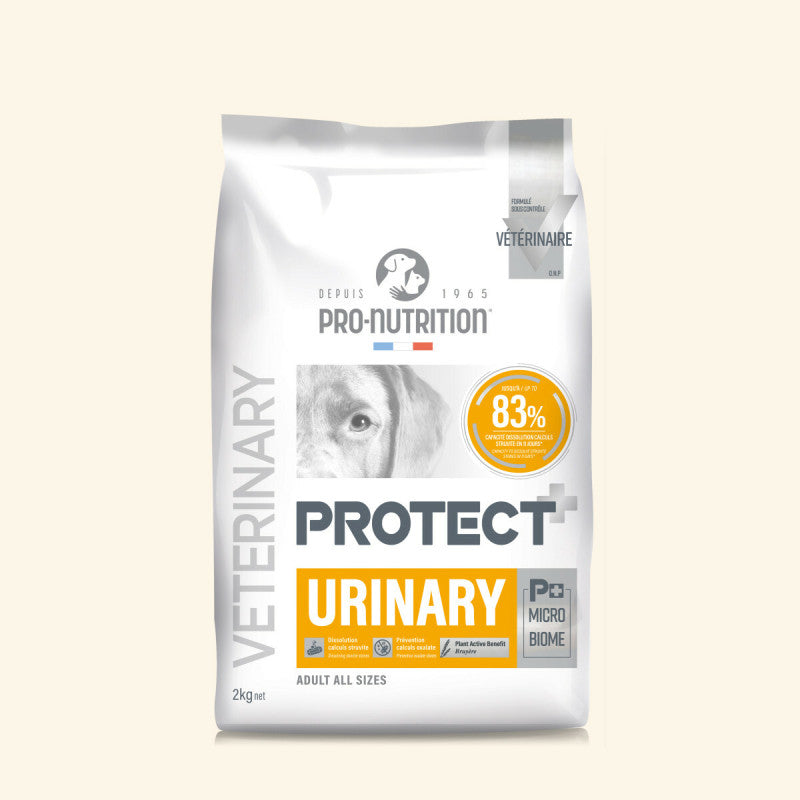 Verpackung von PRO-NUTRITION Hundefutter für die Unterstützung der Harnwege bei Hunden.