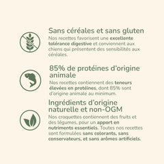 "Pure Life Adult Maxi Poissons: glutenfreies, hochverdauliches Futter mit 85% tierischem Protein für gesunde Hunde."