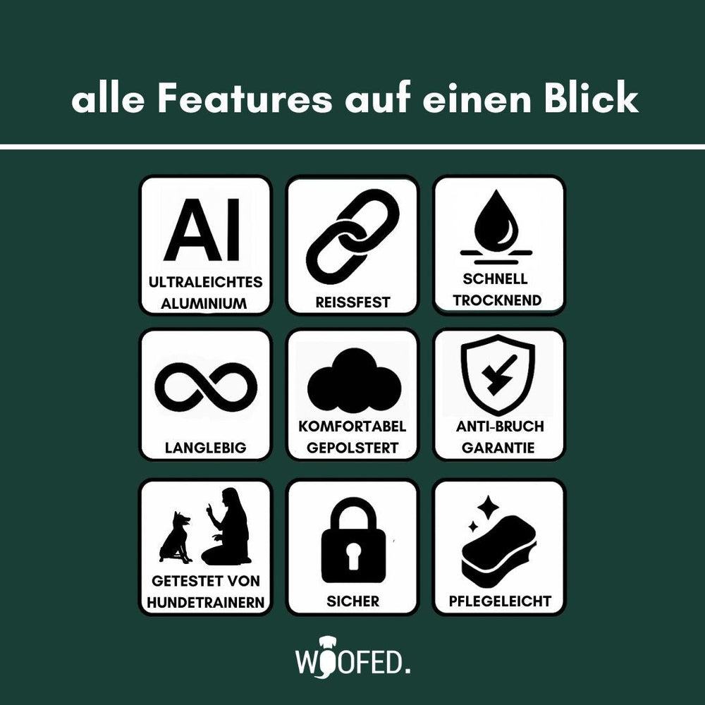 Nylon Halsband-Leine-Set: ultraleicht mit reißfestem Aluminium und gepolsterter, schnell trocknender Qualität.