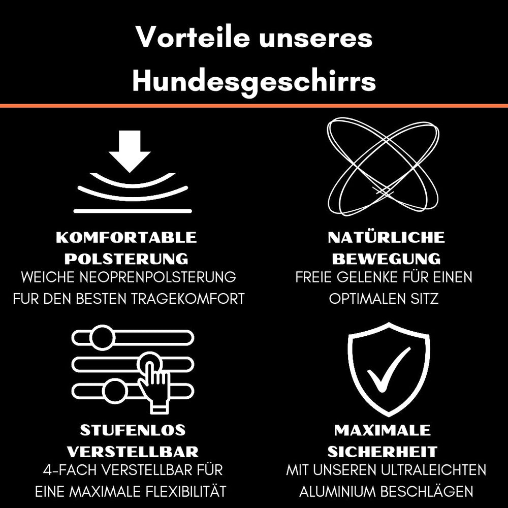 "Y-Hundegeschirr mit Griff bietet bequeme Neoprenpolsterung für optimalen Tragekomfort und Kontrolle beim Spazieren."