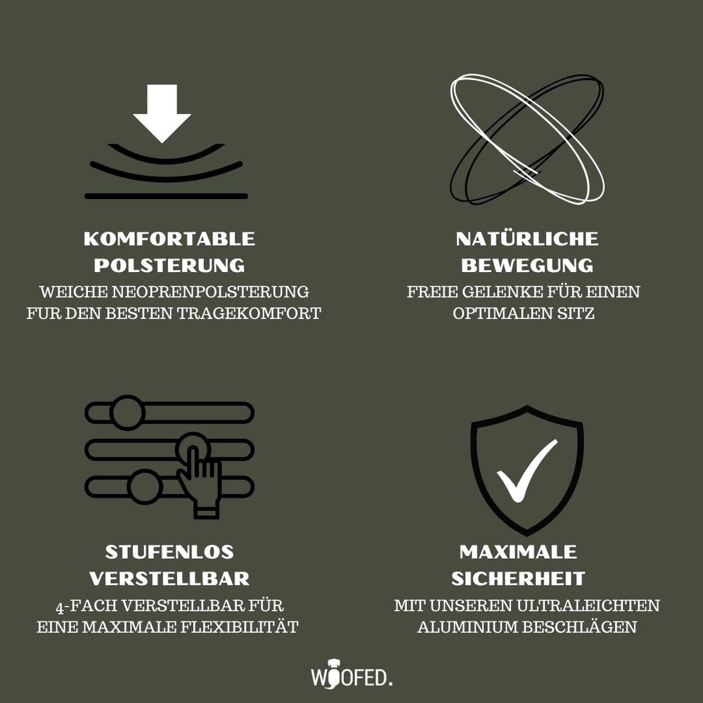 Y-Hundegeschirr 4-fach verstellbar mit Griff, Neoprenpolsterung und Sicherheitsverschlüssen für optimalen Komfort und Sicherh